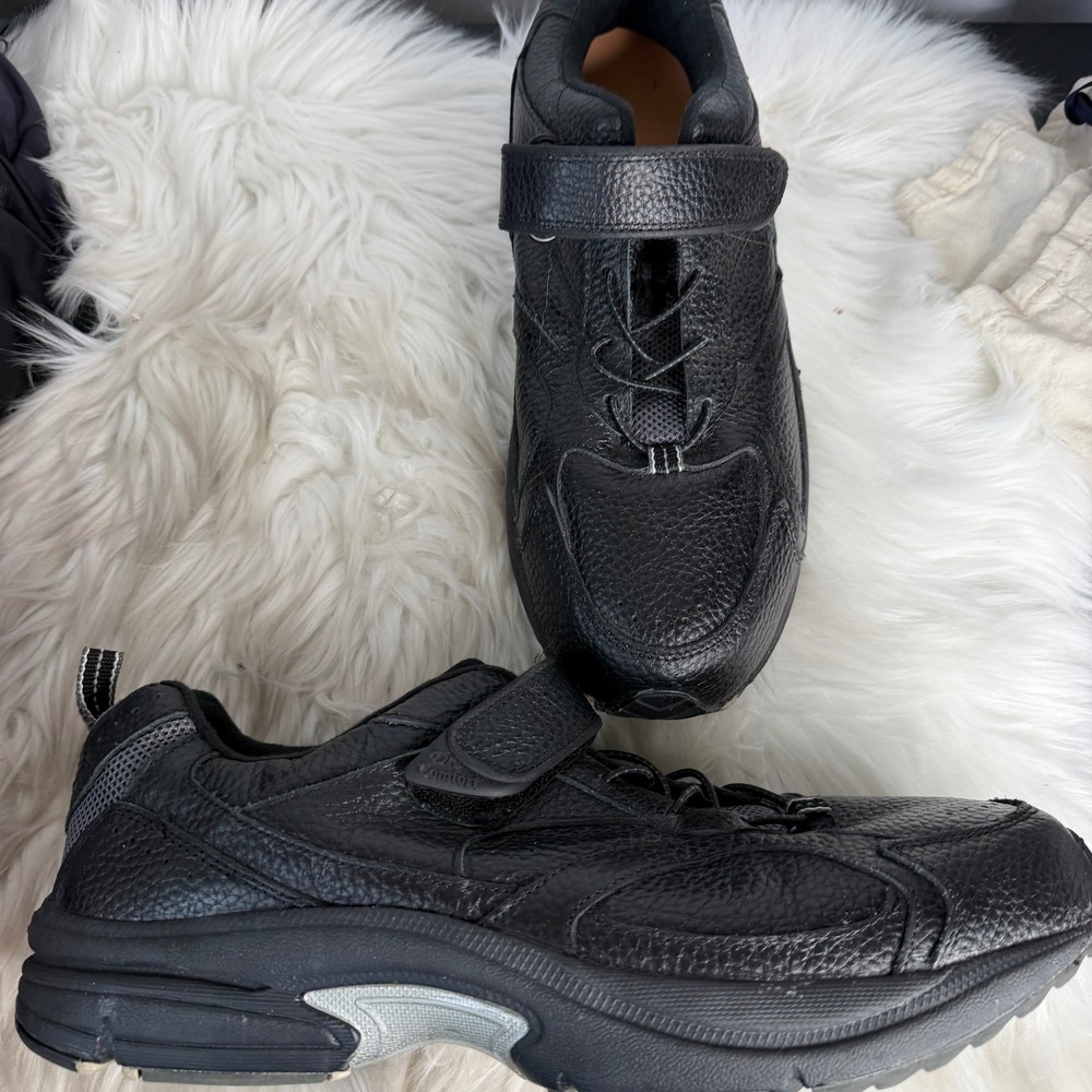 Dr. Comfort Winner Mens Black Leather Athletic Walking Shoes 14M STK 5710